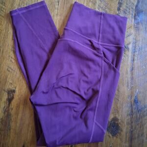 Oxblood Fabletics Luxe 7/8 Leggings